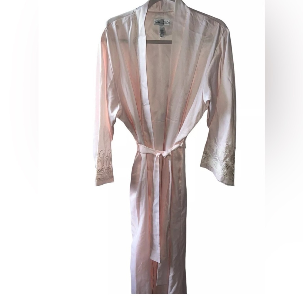 Oscar de la Renta Signature Sleep Heavenly Pink Label Robe SZ L NWT